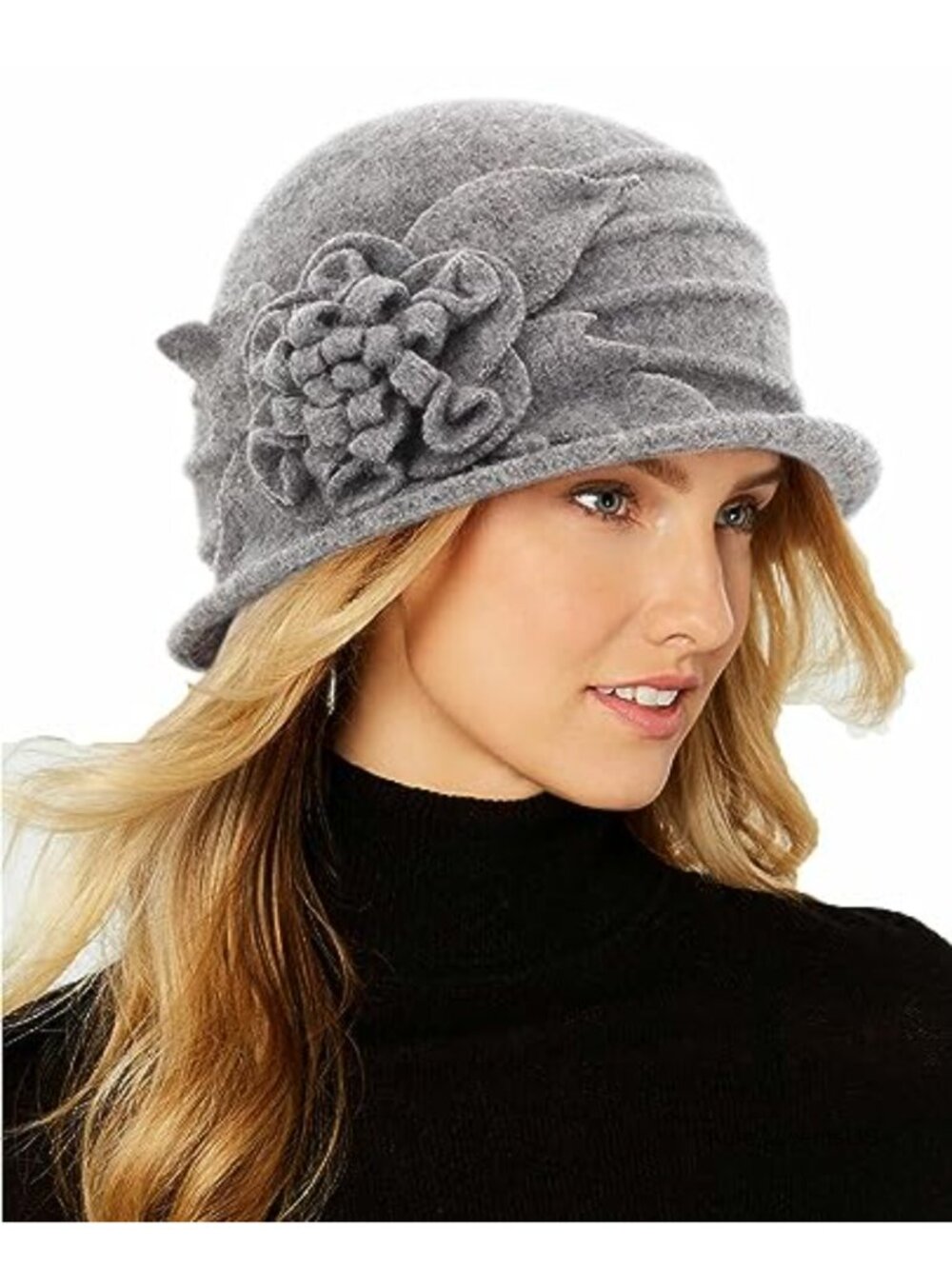 Wool Blend Cloche Hat Women Vintage 1920s Winter Felt Derby